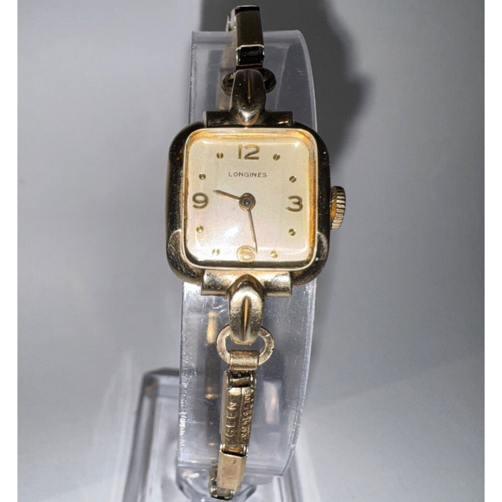 Rare Longines Ladies Cocktail Watch 10K Gold Case + Band 17mm